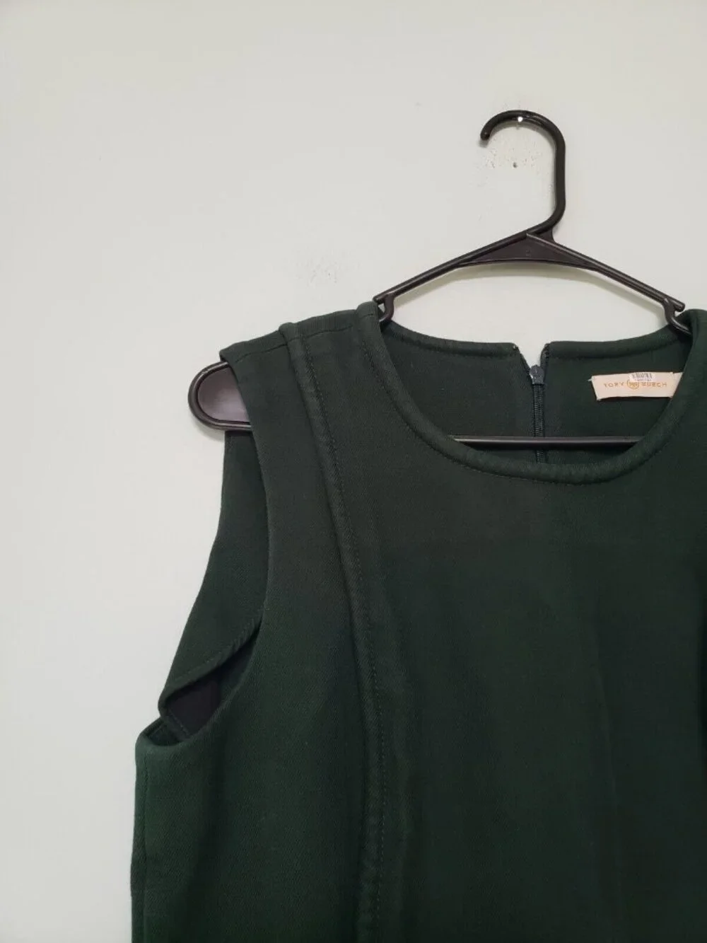 Tory Burch Womens 12 Rent The Runway Dress Green Sleeveless Fitted Twill Pencil